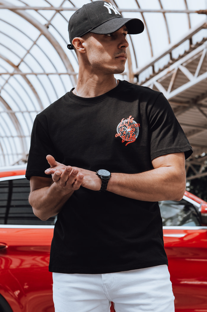 Bedrucktes Herren-T-Shirt schwarz Dstreet RX5491