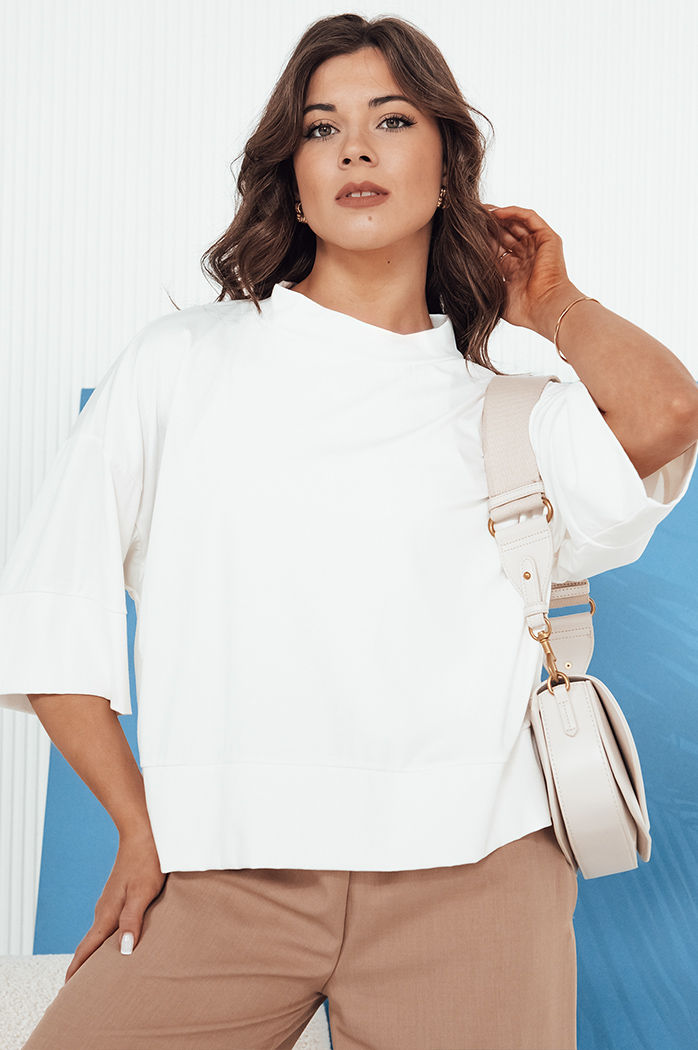 Damen Bluse mit kurze Ärmeln CHARMA Farbe Ecru DSTREET RY2476
