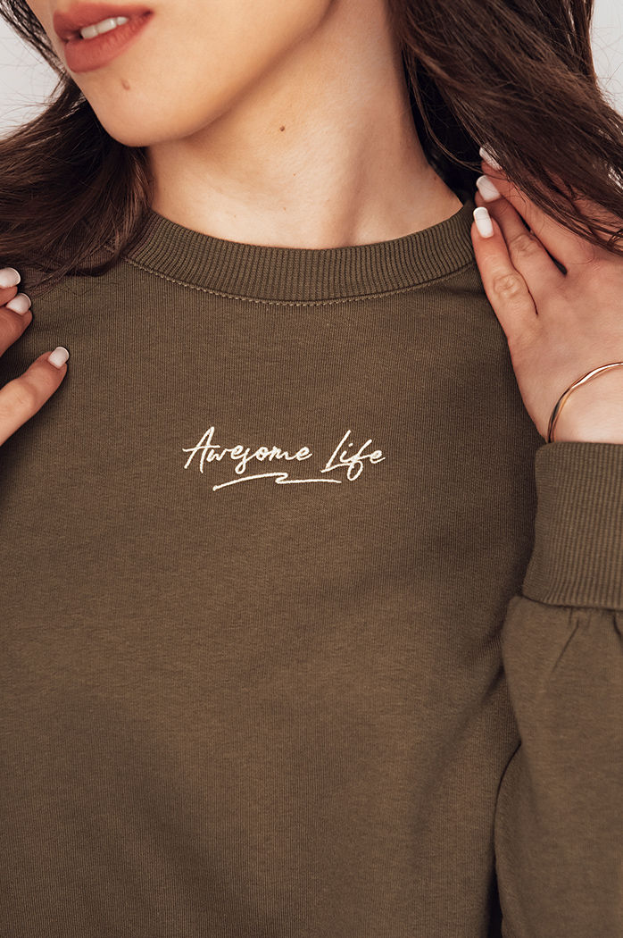 Damen Sweatshirt ohne Kapuze AWIOL Farbe Braun DSTREET BY1273