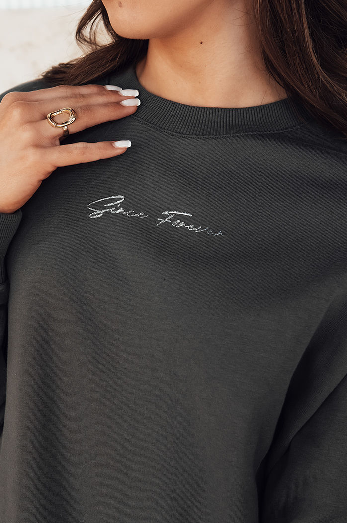 Damen Sweatshirt ohne Kapuze ERIAN Farbe Graphite DSTREET BY1276