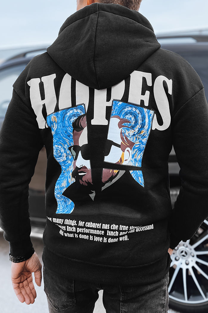 Herren Sweatshirt mit Aufdruck Farbe Schwarz DSTREET BX5662