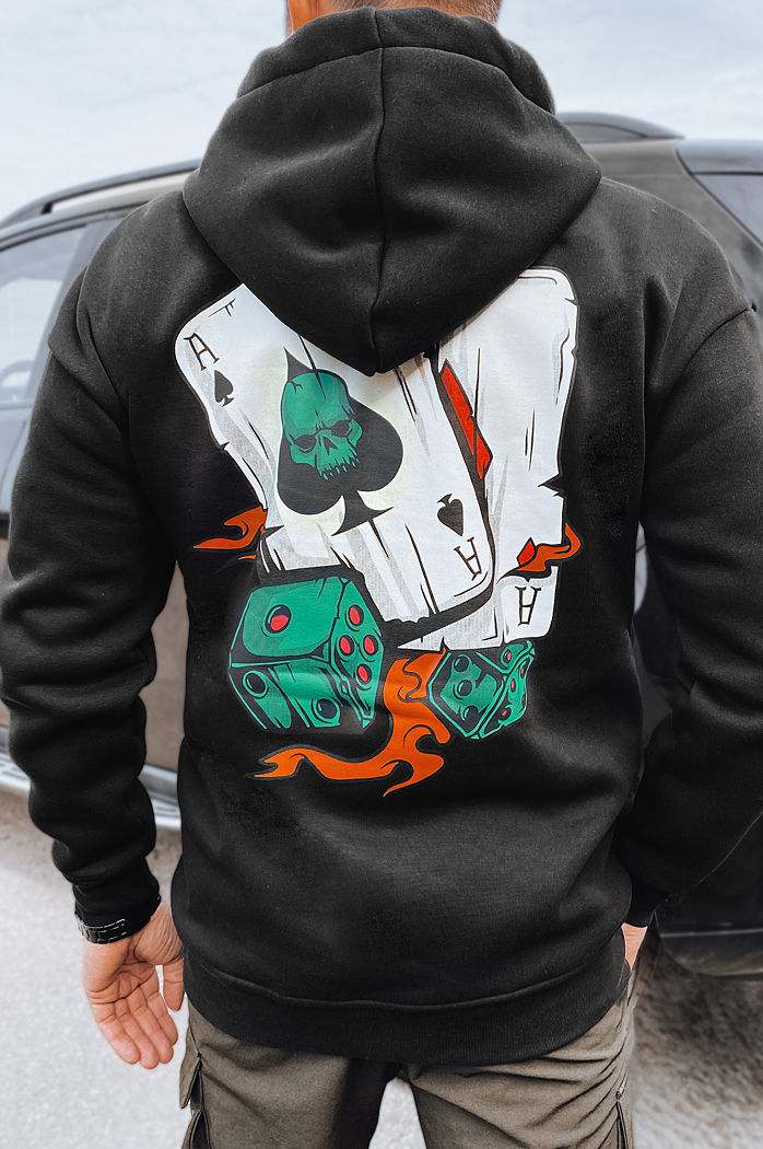 Herren Sweatshirt mit Aufdruck Farbe Schwarz DSTREET BX5666