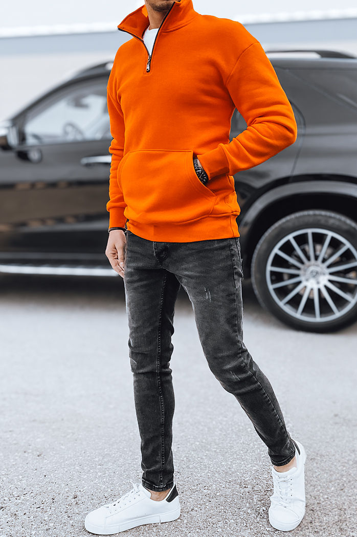 Herren Sweatshirt mit Stehkragen Farbe Orange DSTREET BX5669