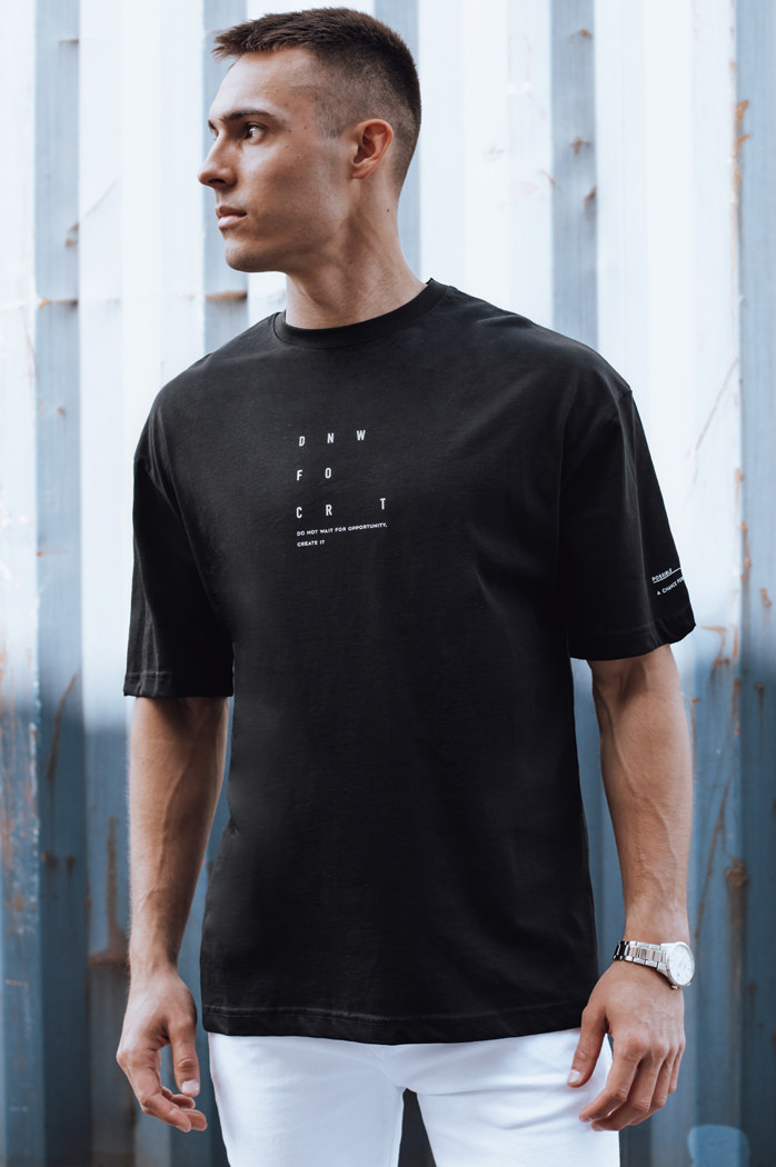 Bedrucktes Herren-T-Shirt schwarz Dstreet RX5506