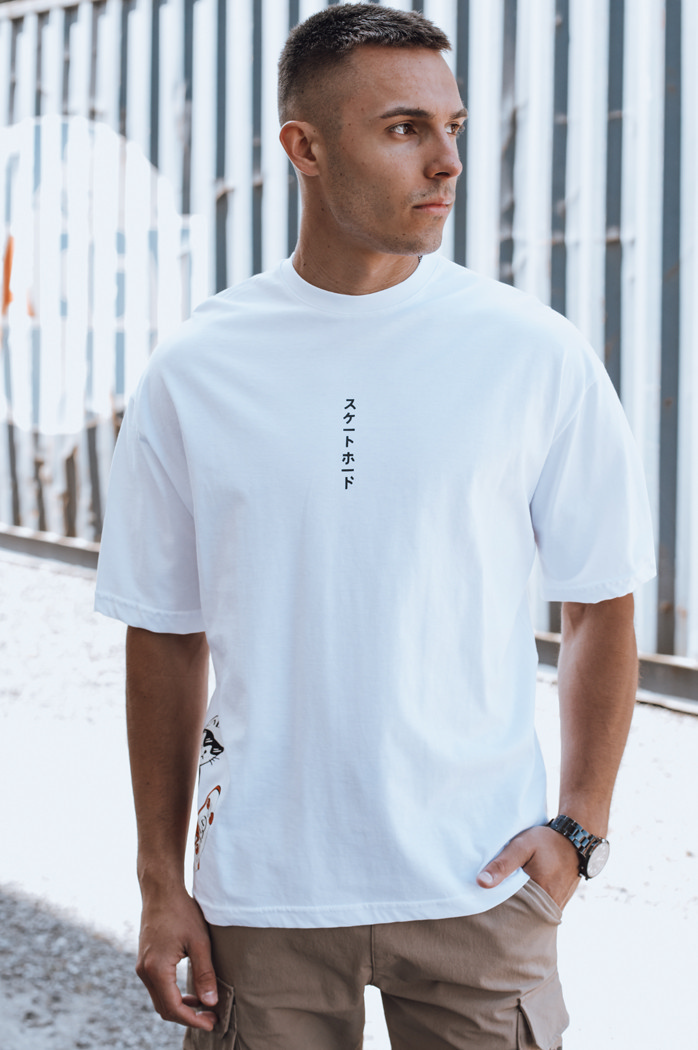 Bedrucktes Herren-T-Shirt weiß Dstreet RX5508
