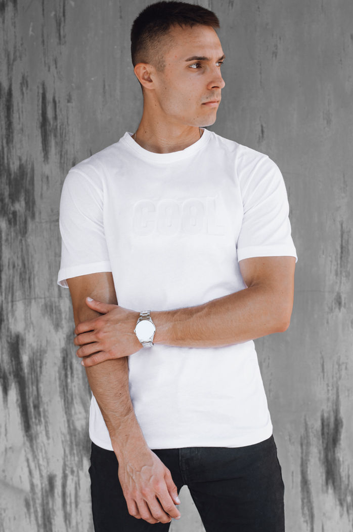 Bedrucktes Herren-T-Shirt weiß Dstreet RX5512