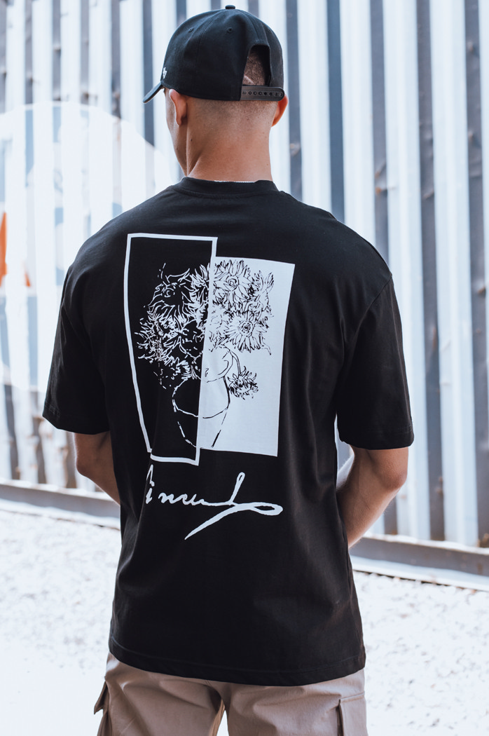 Bedrucktes Herren-T-Shirt schwarz Dstreet RX5516