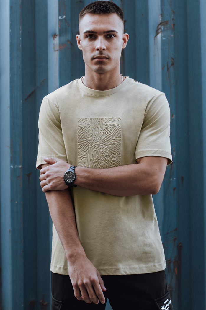 Beigefarbenes Herren-T-Shirt Dstreet RX5518
