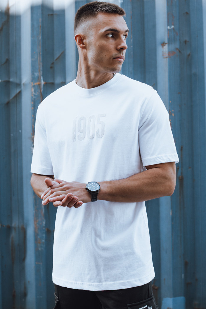 Bedrucktes Herren-T-Shirt weiß Dstreet RX5519