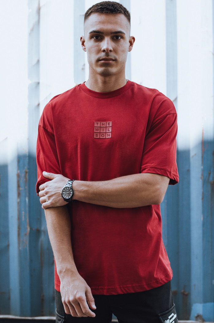 Bedrucktes Herren-T-Shirt kastanienbraun Dstreet RX5522