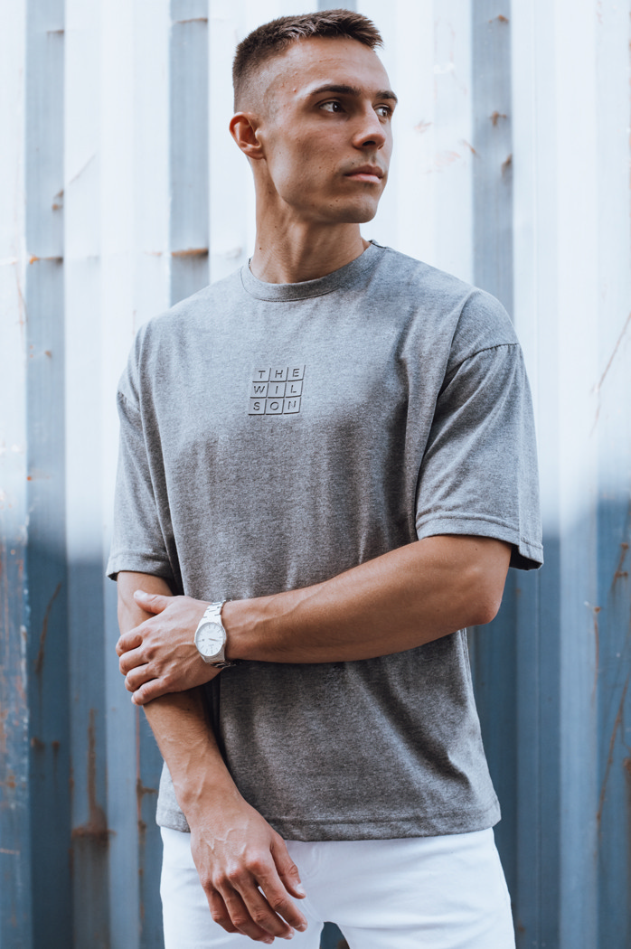 Bedrucktes Herren-T-Shirt dunkelgrau Dstreet RX5523