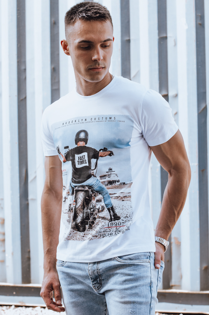 Weißes Herren-T-Shirt Dstreet RX5535