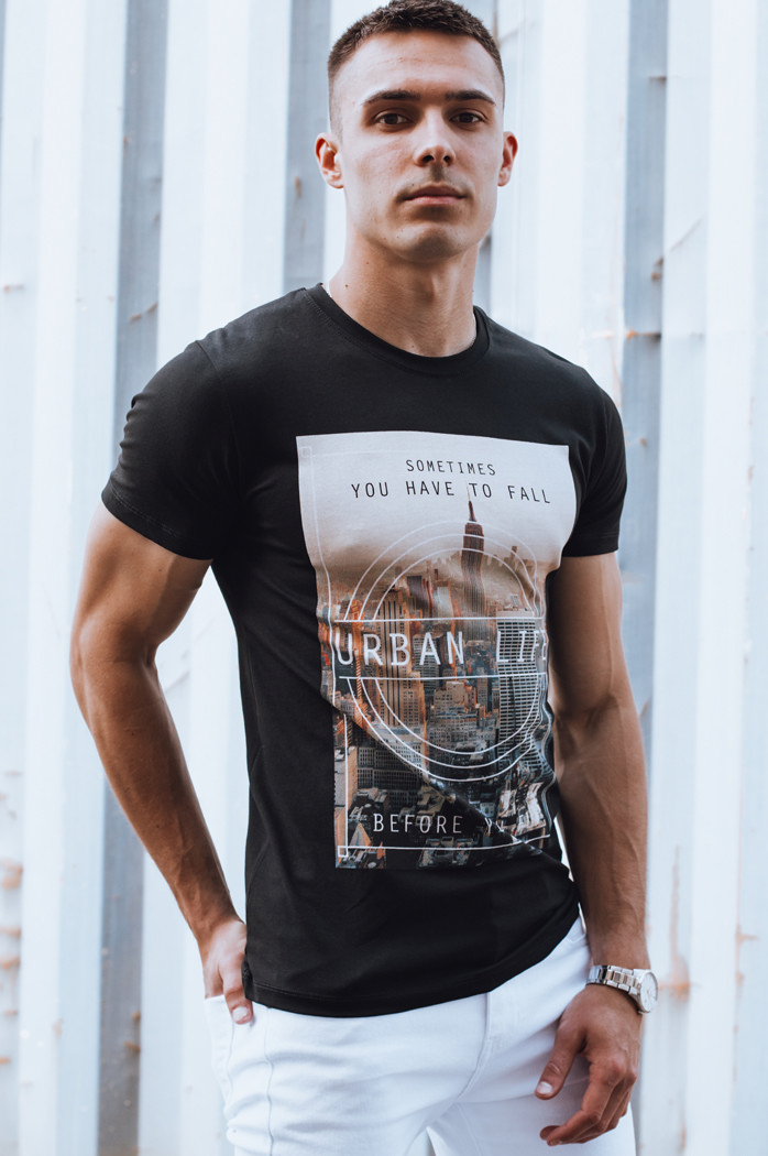 Schwarzes Herren-T-Shirt Dstreet RX5541