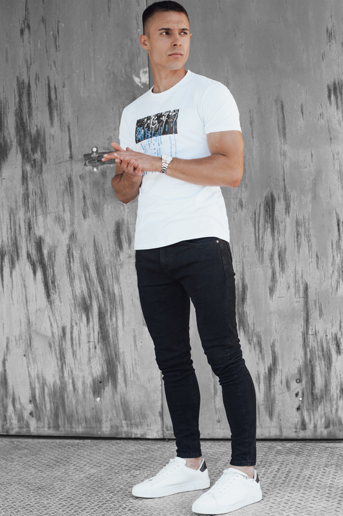 Weißes Herren-T-Shirt Dstreet RX5544