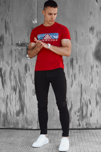 Rotes Herren-T-Shirt Dstreet RX5553
