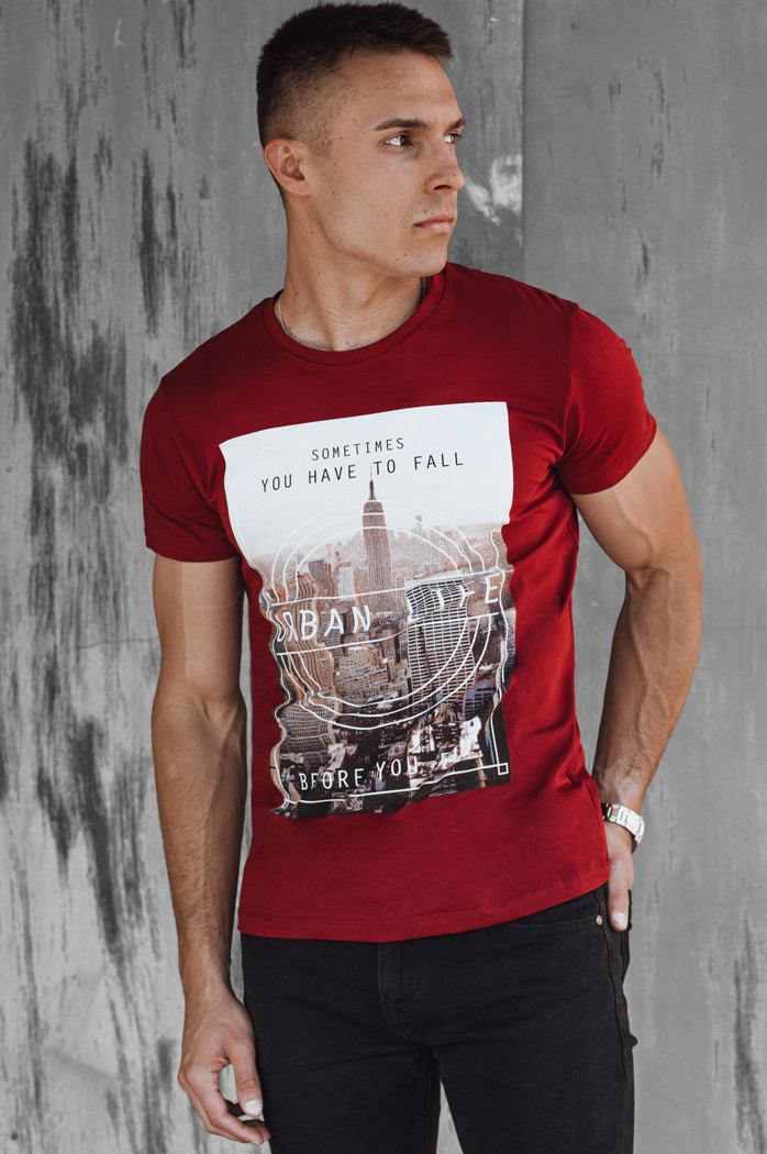 Herren-T-Shirt kastanienbraun Dstreet RX5558