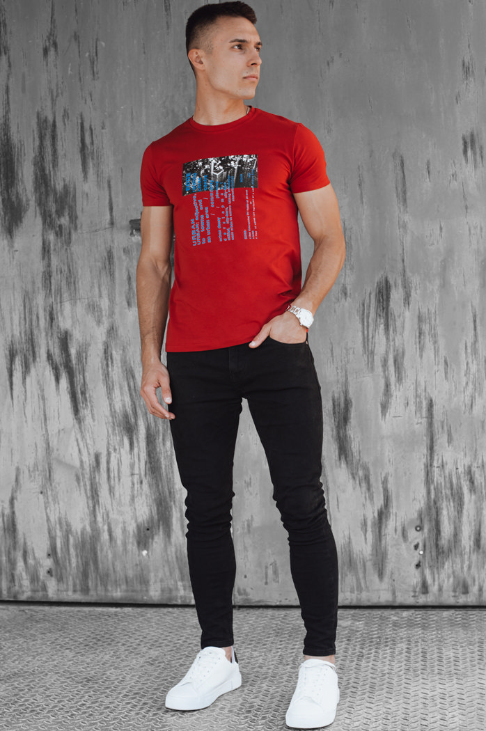 Rotes Herren-T-Shirt Dstreet RX5559