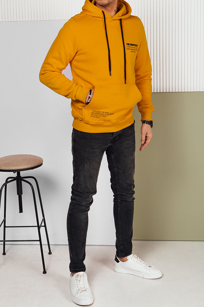 Herren Sweatshirt mit Aufdruck Farbe Gelb DSTREET BX5684