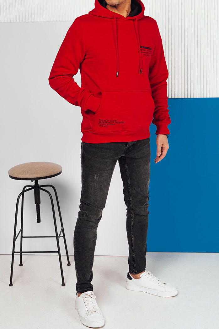 Herren Sweatshirt mit Aufdruck Farbe Rot DSTREET BX5688