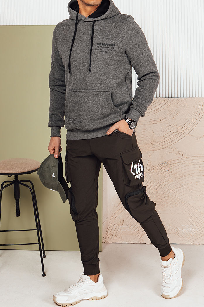 Herren Sweatshirt mit Aufdruck Farbe Anthrazit DSTREET BX5694