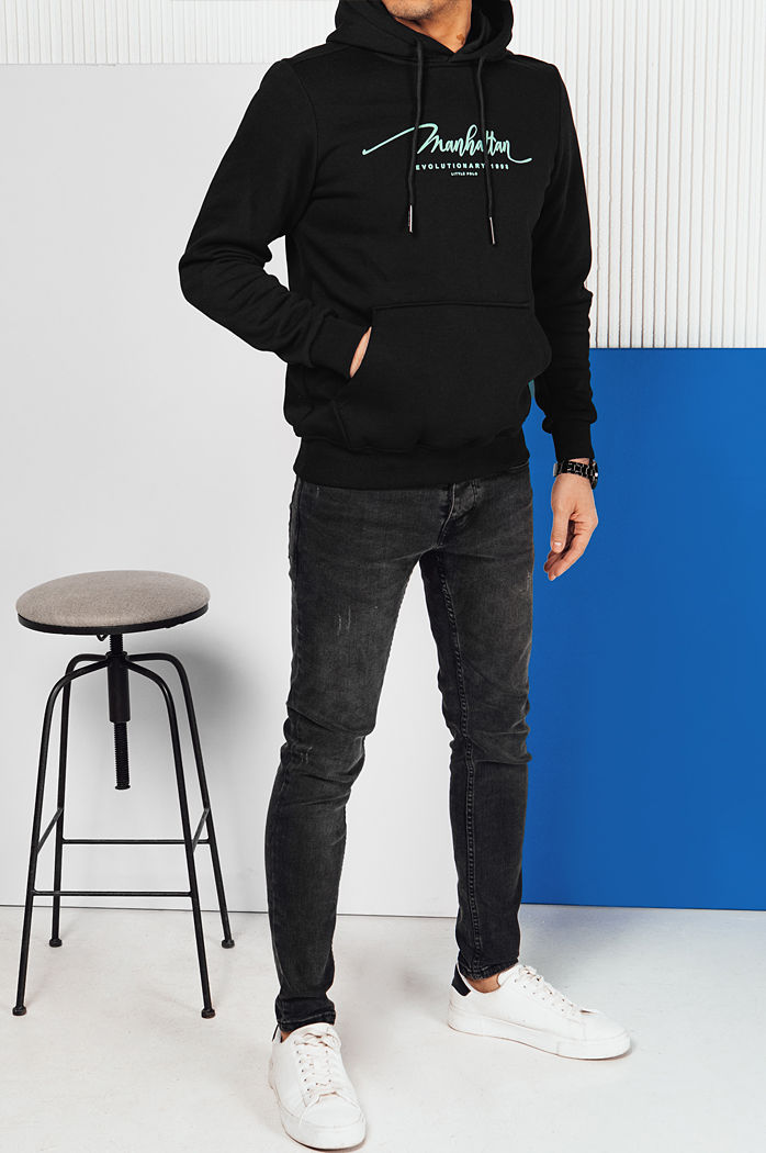 Herren Sweatshirt mit Aufdruck Farbe Schwarz DSTREET BX5701