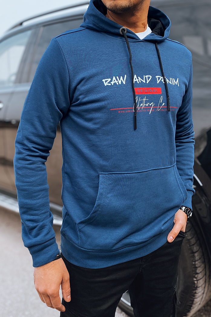Herren Sweatshirt mit Aufdruck Farbe Blau DSTREET BX5708