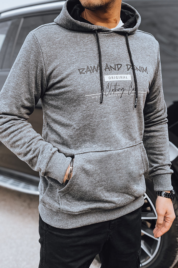 Bedrucktes Herren-Sweatshirt in Anthrazit Dstreet BX5713