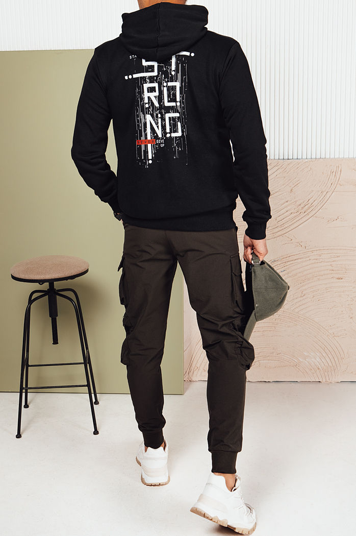 Herren Sweatshirt mit Aufdruck Farbe Schwarz DSTREET BX5715