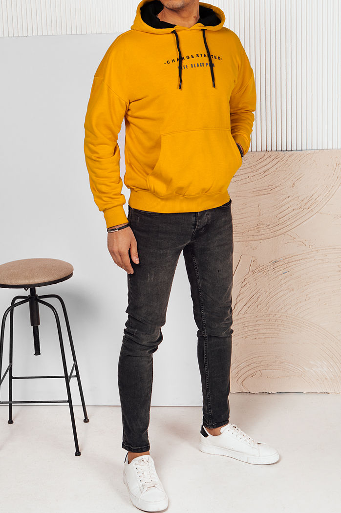 Herren Sweatshirt mit Aufdruck Farbe Gelb DSTREET BX5716