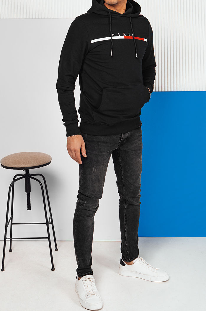 Herren Sweatshirt mit Aufdruck Farbe Schwarz DSTREET BX5731