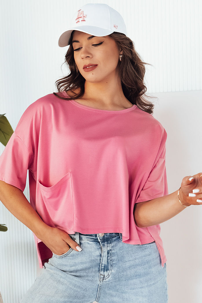 Damen Bluse mit kurze Ärmeln ARRIWA Farbe Rosa DSTREET RY2508