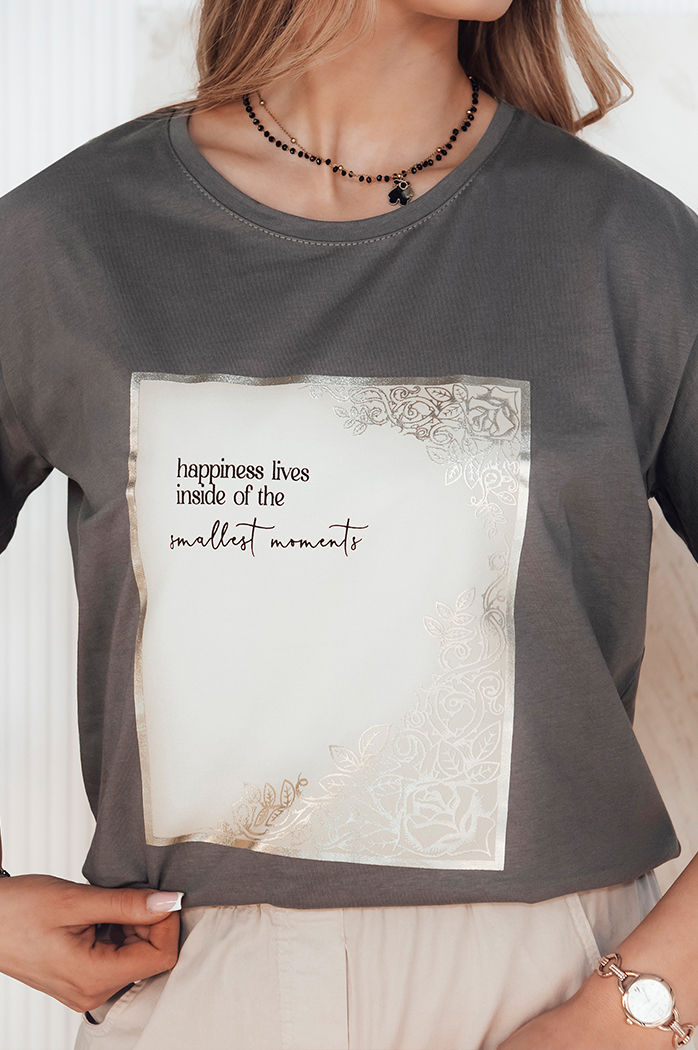 Damen T-shirt mit Aufdruck CHANTE Farbe Graphite DSTREET RY2585