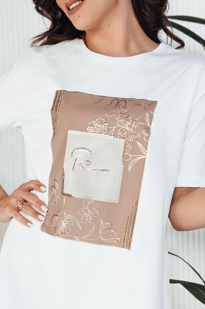 Damen T-shirt mit Aufdruck FAGOS  Farbe Weiß DSTREET RY2592