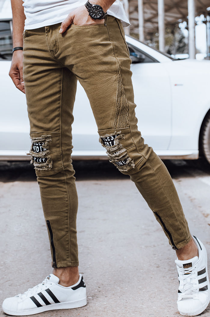 Herren Jeanshosen Farbe Olivegrün DSTREET UX4353