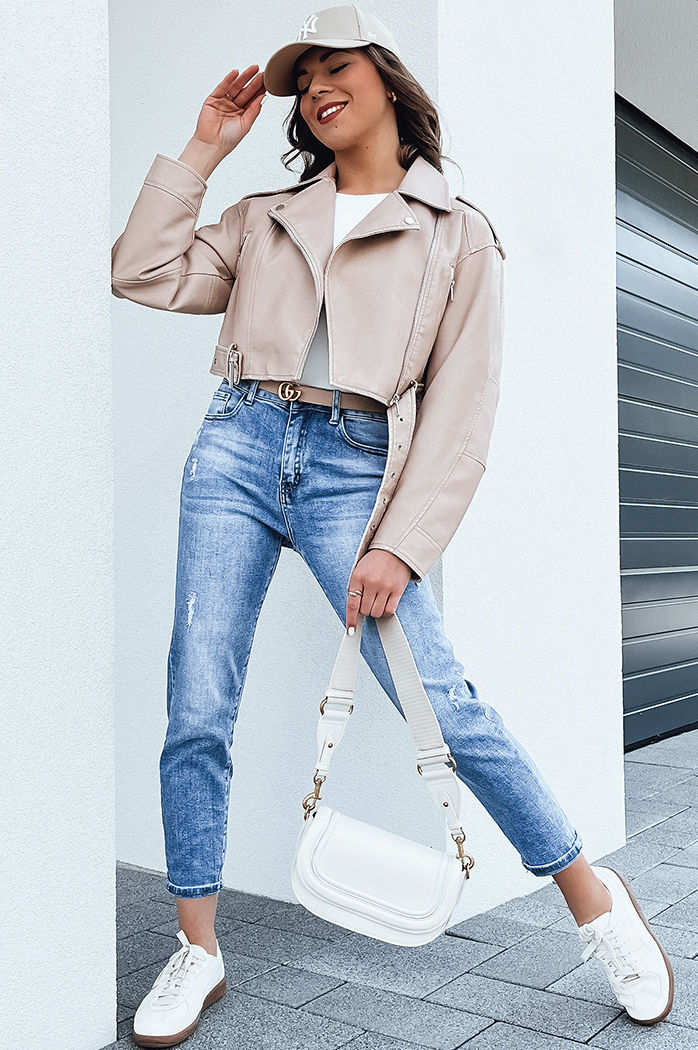 Damen Kunstlederjacke BADEN Farbe Beige DSTREET TY4336
