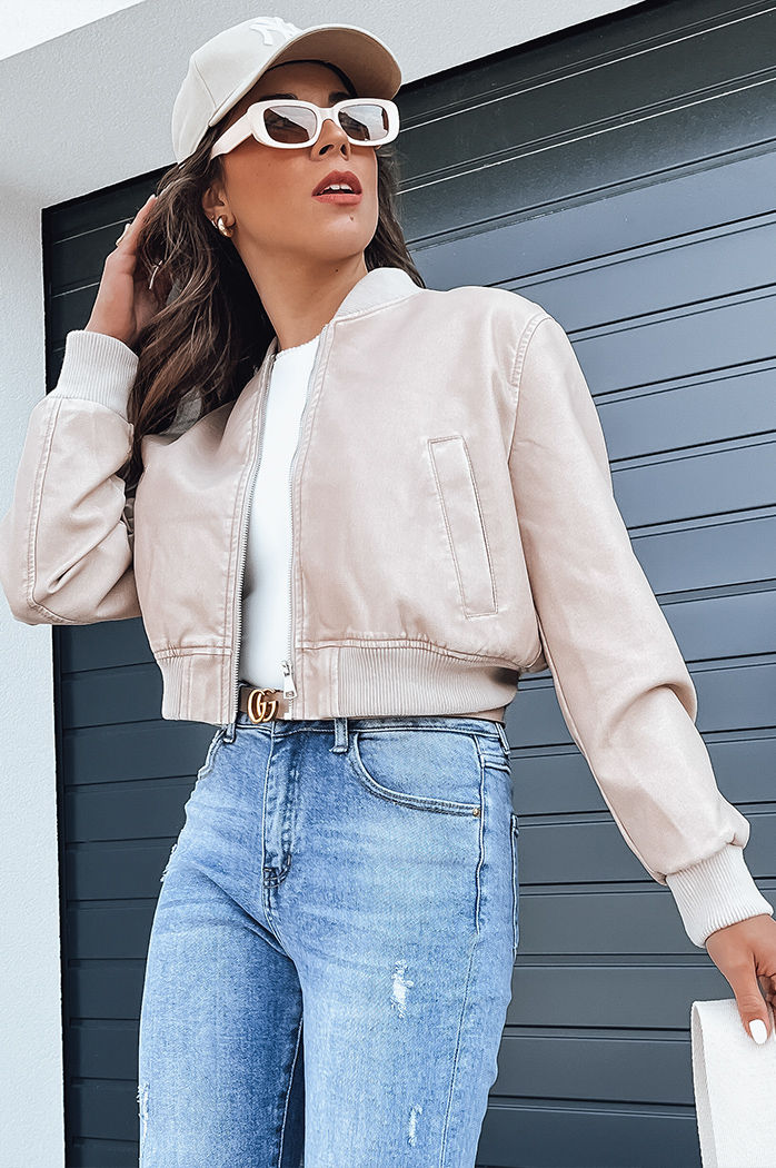 Damen Bomberjacke SANTOL Farbe Beige DSTREET TY4339