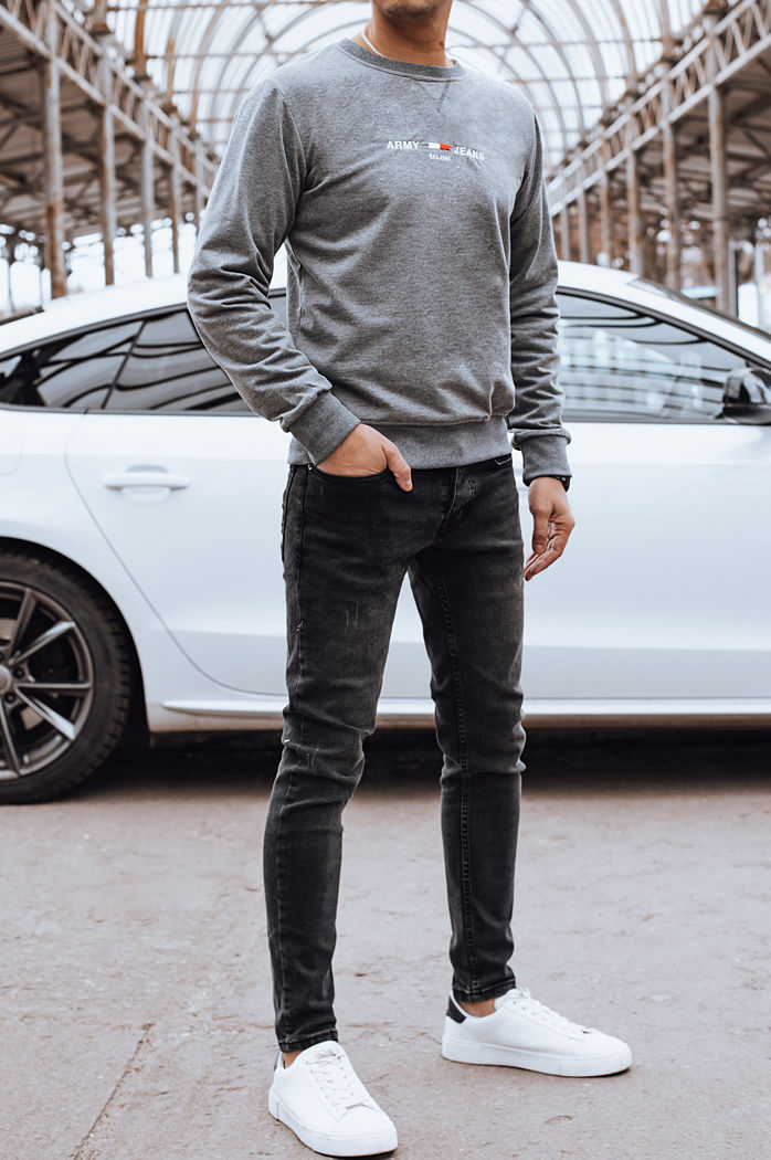 Herren Basic Sweatshirt Farbe Grau DSTREET BX5735