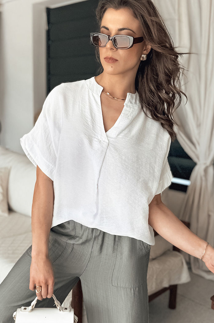 Damen Elegant Bluse NAMAYAS Farbe Weiß DSTREET RY2604