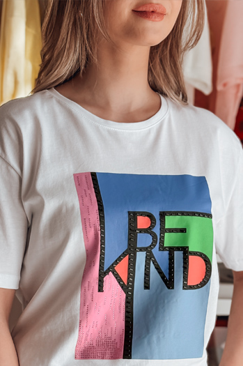 Bedrucktes Damen-T-Shirt KINDBE weiß Dstreet RY2614