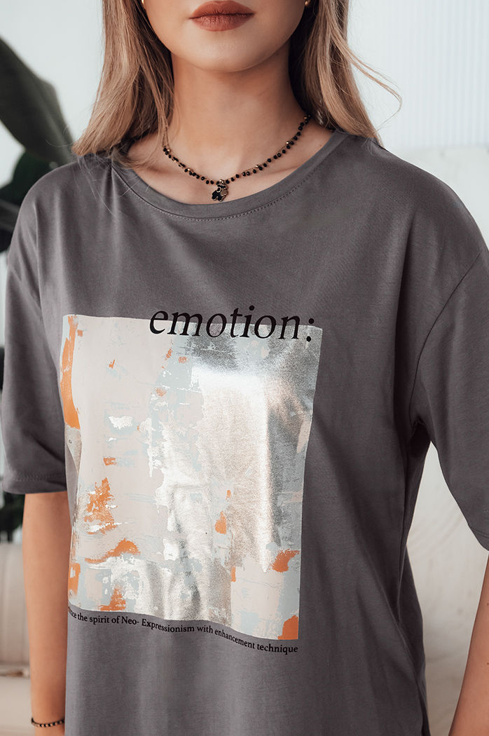 Damen T-shirt mit Aufdruck EMLOT Farbe Graphite DSTREET RY2621