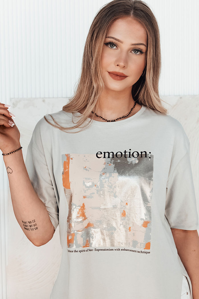 Damen T-shirt mit Aufdruck EMLOT Farbe Grau DSTREET RY2623
