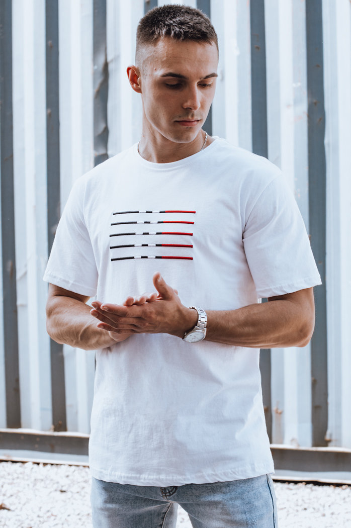 Weißes Herren-T-Shirt Dstreet RX5568