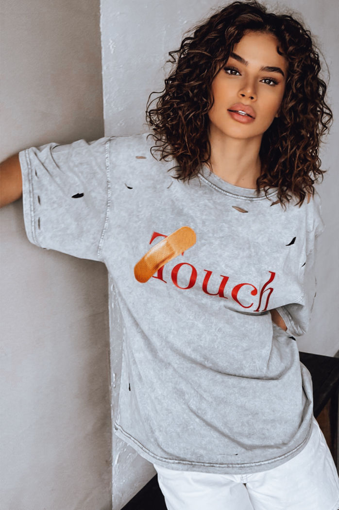 Damen TOUCH T-shirt hellgrau Dstreet RY2629