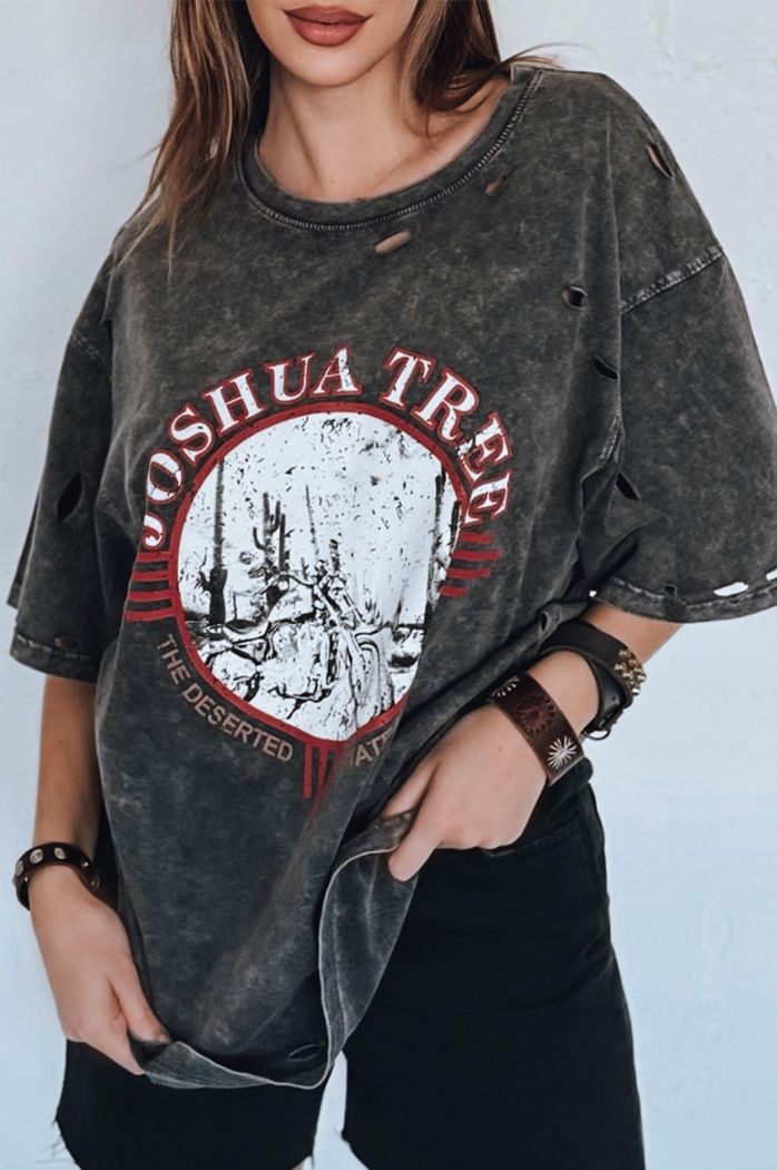 JOSHUA Damen-T-Shirt dunkelgrau Dstreet RY2630