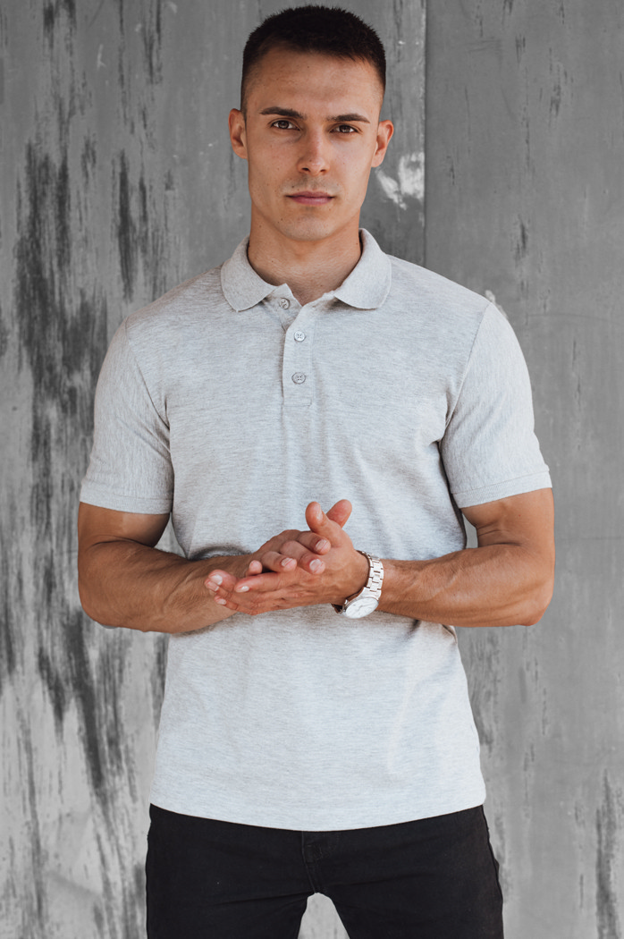 Herren Poloshirt Farbe Hellgrau DSTREET PX0597