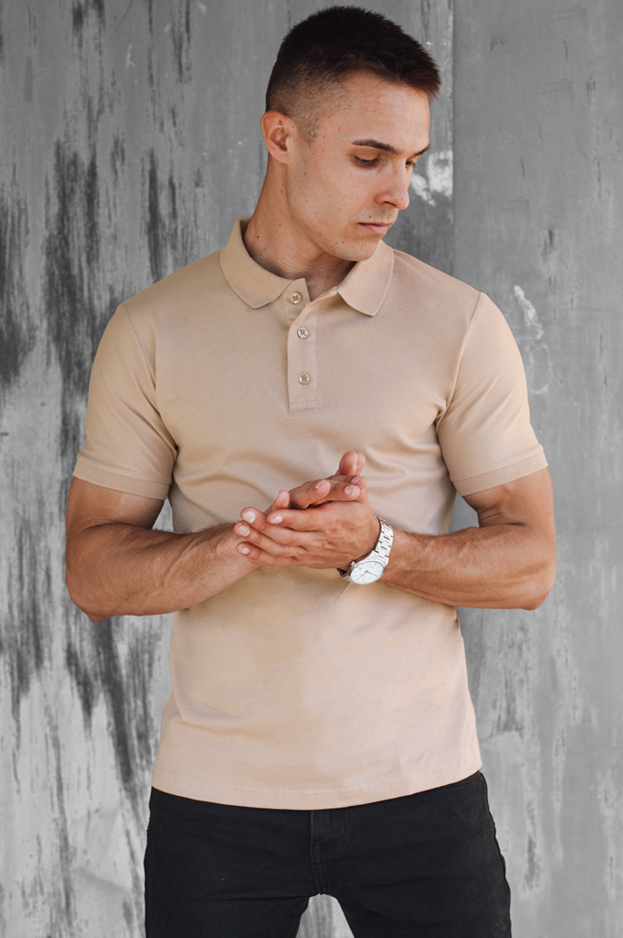 Herren Poloshirt Farbe Beige DSTREET PX0600
