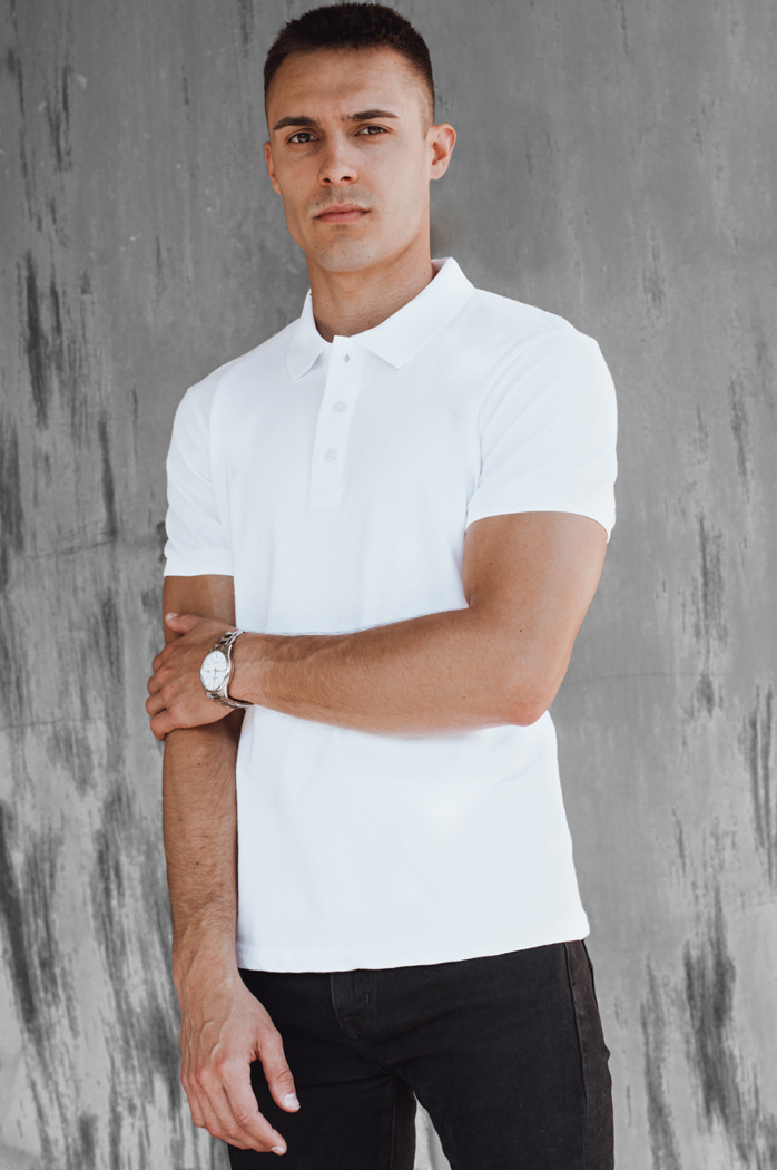 Herren Poloshirt Farbe Weiß DSTREET PX0601
