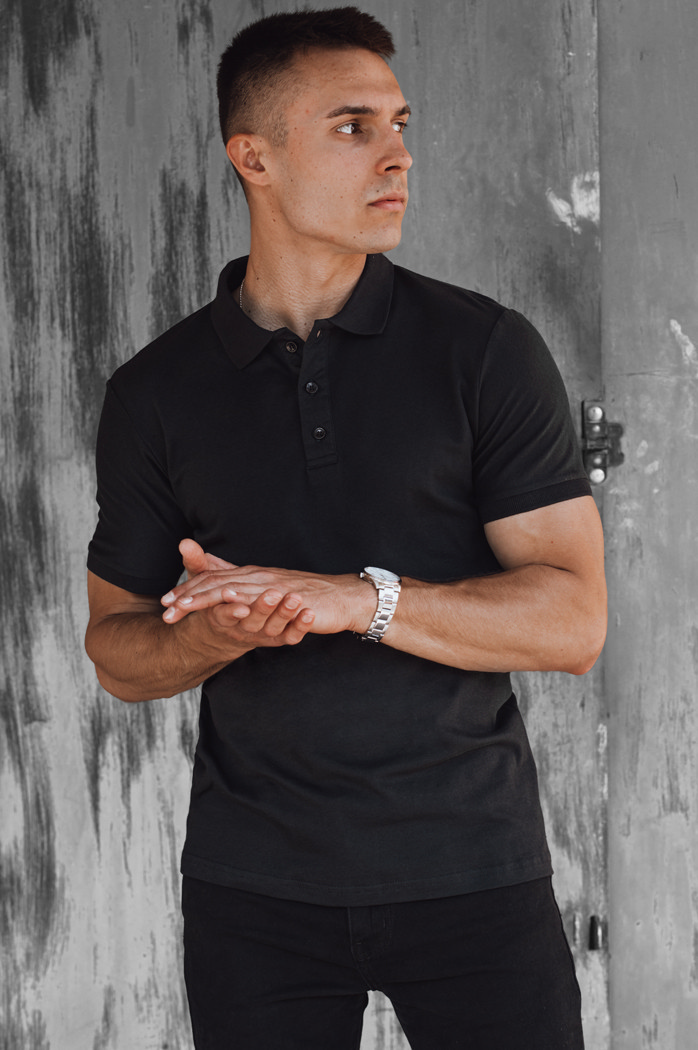 Herren Poloshirt Farbe Schwarz DSTREET PX0604