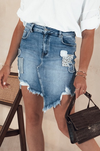 Damenrock TRENDY LOVE blau Dstreet CY0460
