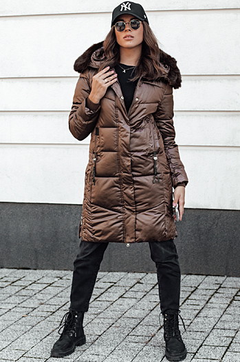 Damen ULTRAWAY Steppjacke mit Kapuze Kaffee Dstreet TY4627